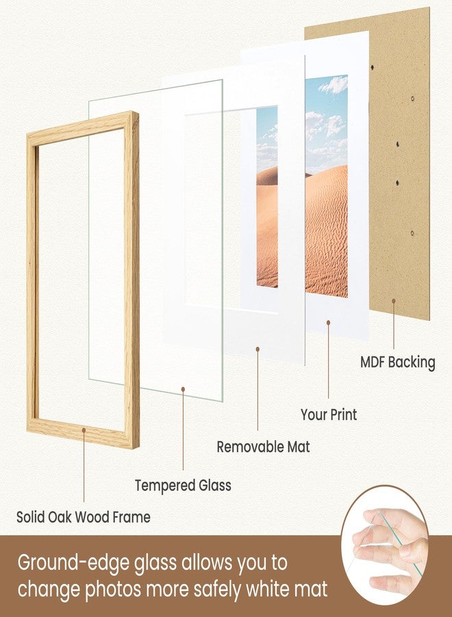 دريملاند إطار صور دريم لاند مقاس 18×24 بوصة مع حافة داخلية لمقاس 16×20 بوصة، مصنوع من خشب البلوط الطبيعي الأمريكي مع زجاج مقوى حقيقي، إطار خشبي مقاس 18×24 بوصة لعرض مطبوعات فنية أو ديكور منزلي - Image 5